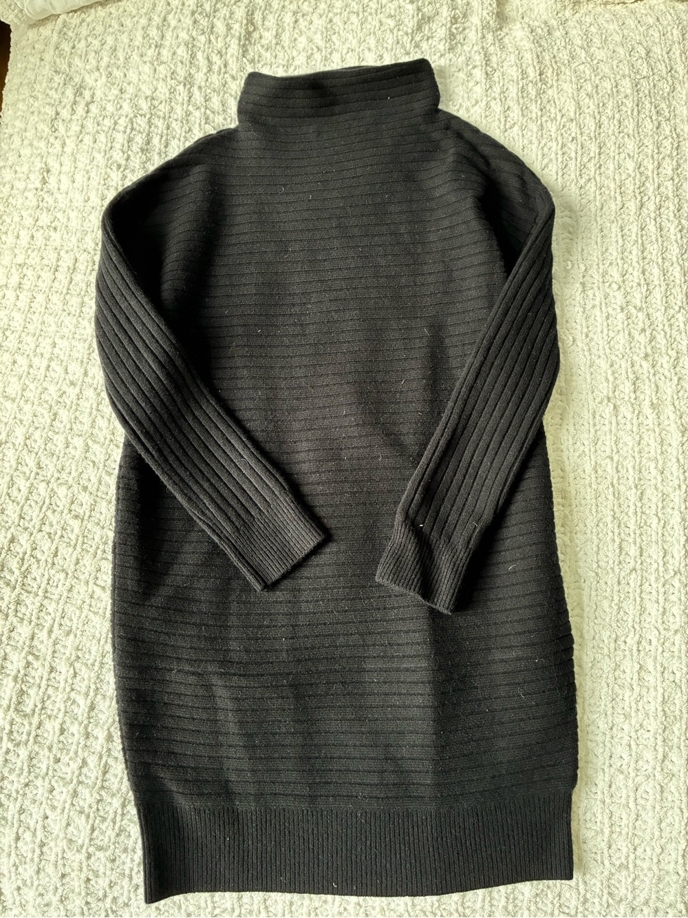 Hatch Black Ribbed Turtleneck Sweater
